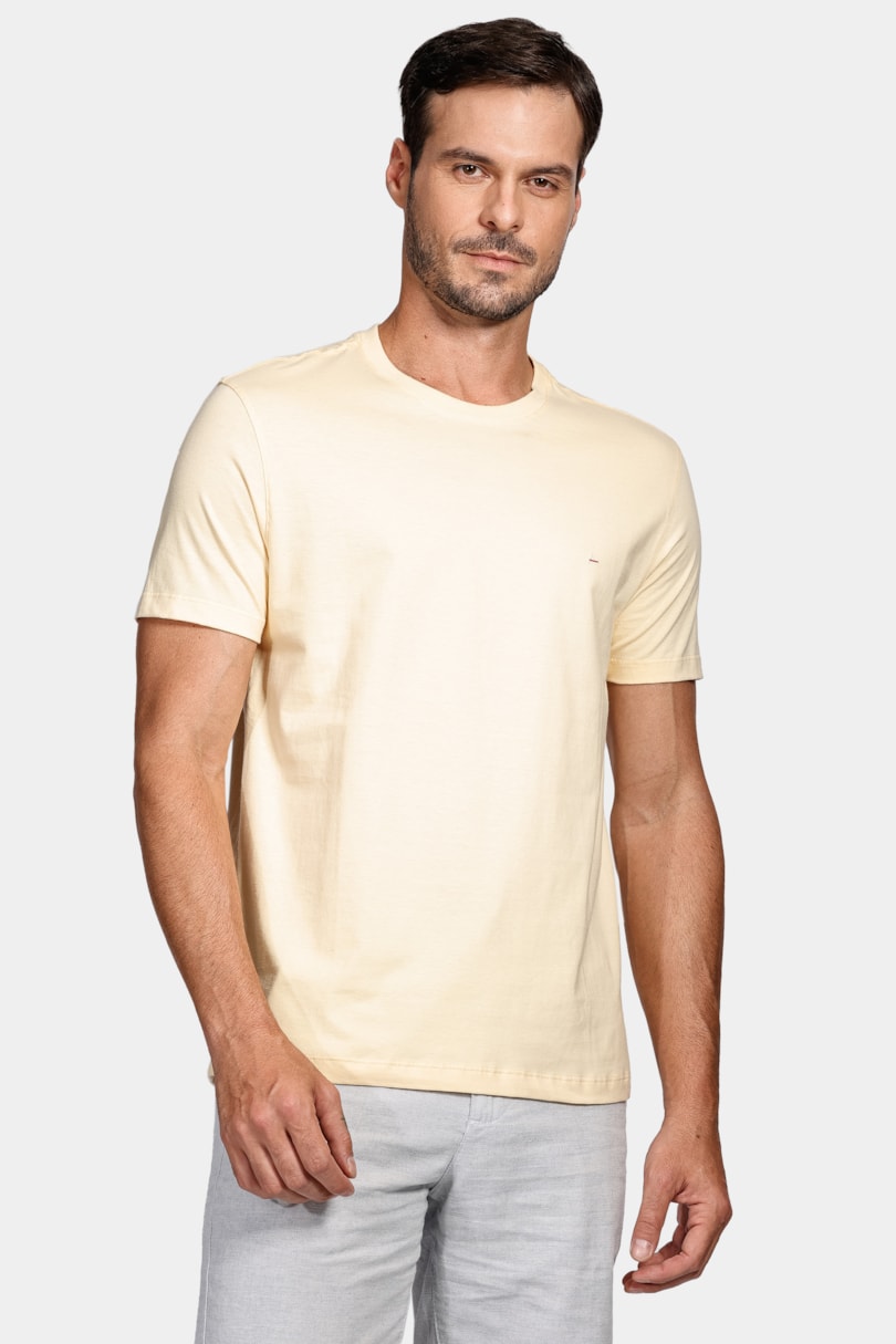 Camiseta Manga Curta Básica Amarelo Dente Leão