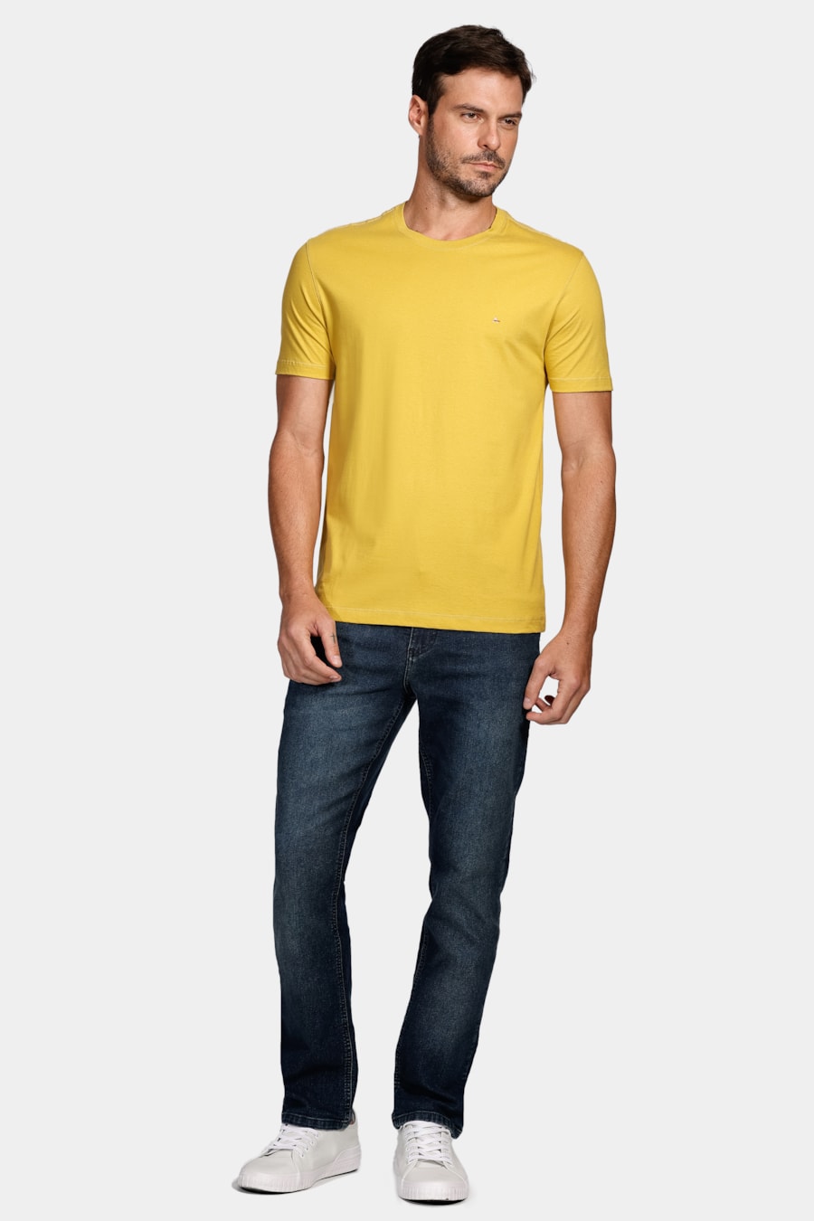 Camiseta Manga Curta Básica Amarelo Mostarda — foto 2 de 4
