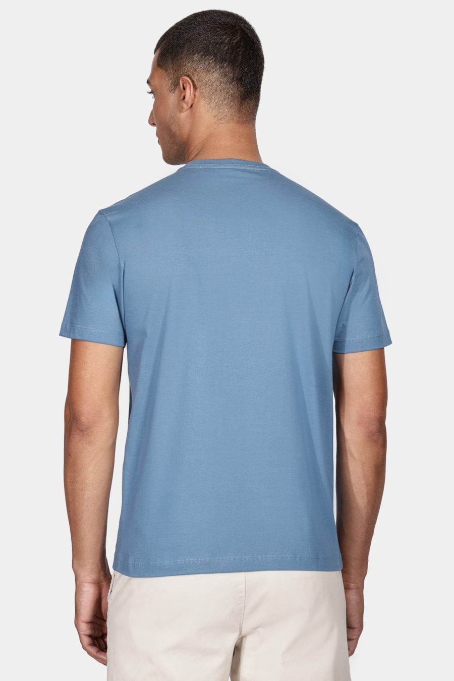 Camiseta Manga Curta Básica Azul Aluminio — foto 4 de 6