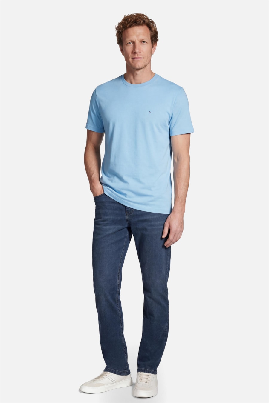 Camiseta Manga Curta Básica Azul Ciano — foto 2 de 5