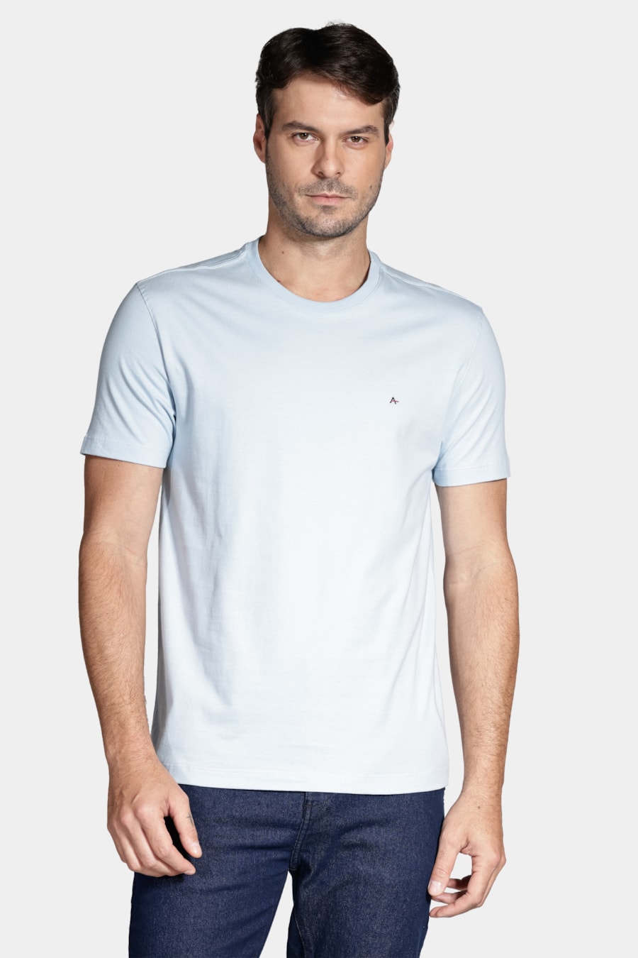Camiseta Manga Curta Básica Azul Pastel — foto 1 de 4
