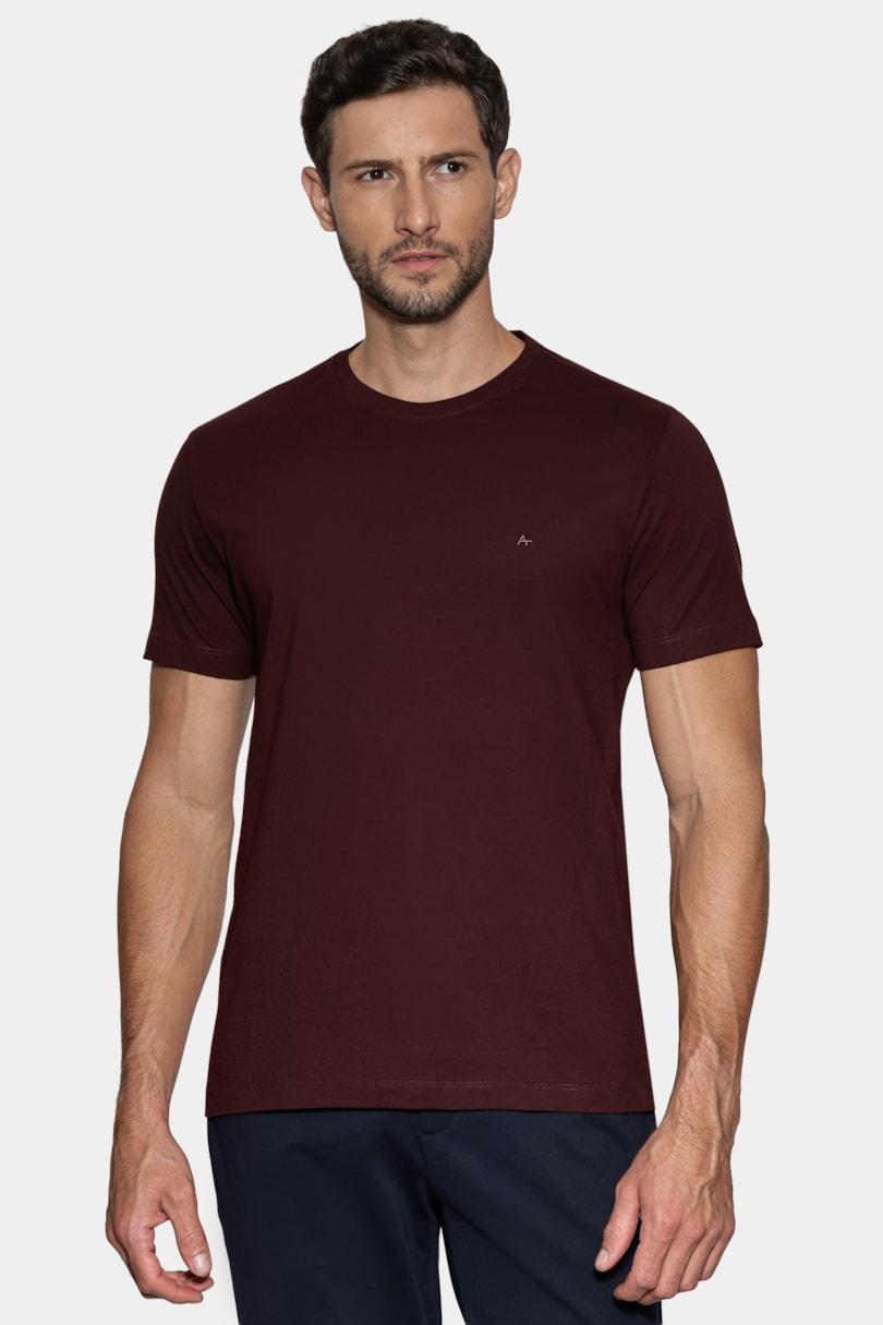 Camiseta Manga Curta Básica Bordeaux Intenso 117