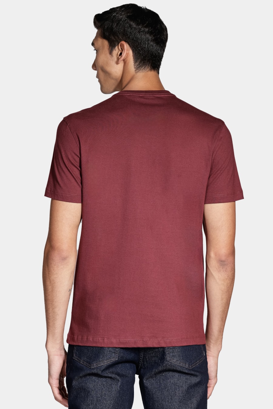 Camiseta Manga Curta Básica Bordo Cabernet — foto 4 de 4