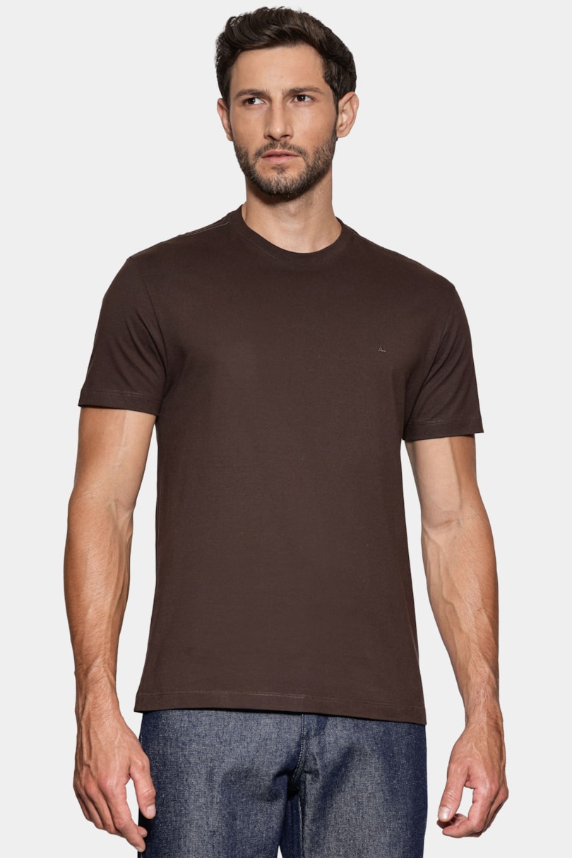 Camiseta Manga Curta Básica Café 117