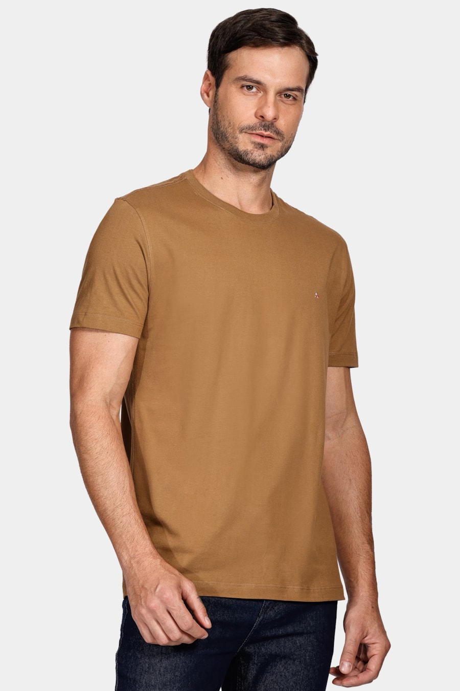 Camiseta Manga Curta Básica Cáqui Mascavo — foto 1 de 4