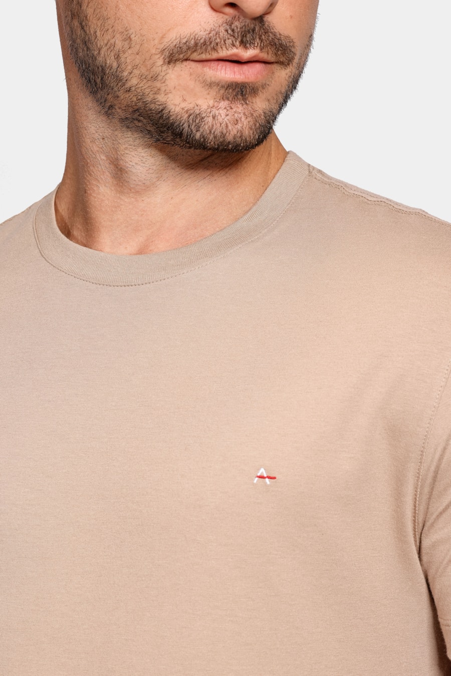 Camiseta Manga Curta Básica Cáqui Natural — foto 3 de 4
