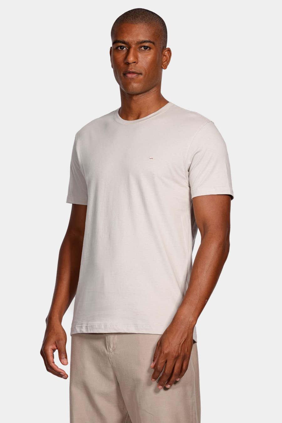 Camiseta Manga Curta Básica Cáqui Pedra — foto 1 de 4