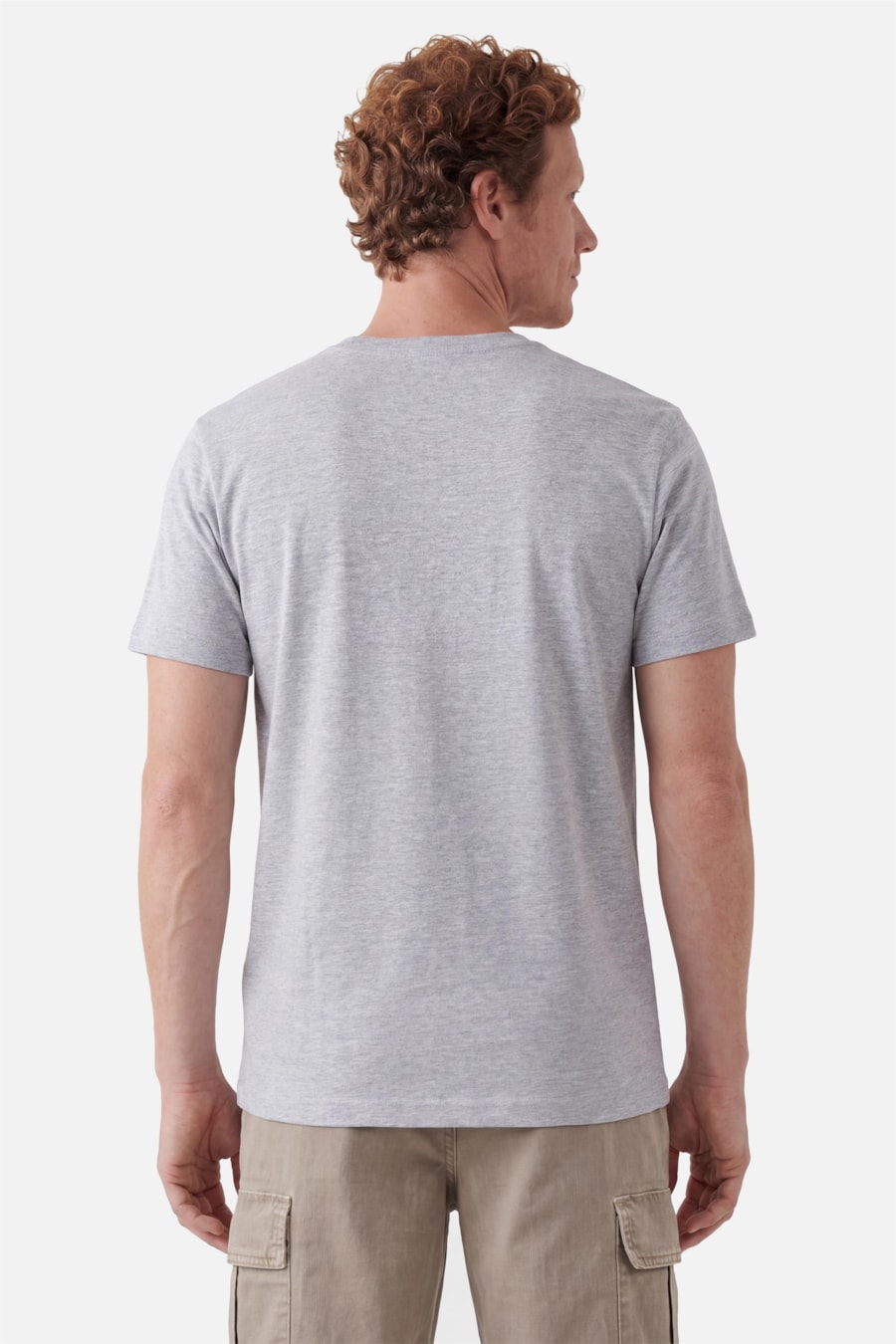 Camiseta Manga Curta Básica Cinza Mescla — foto 4 de 5
