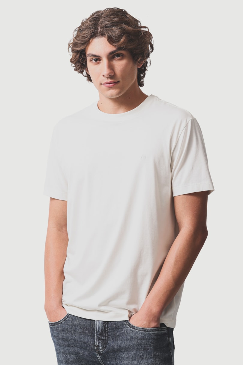 Camiseta Manga Curta Básica Comfort+ Off White