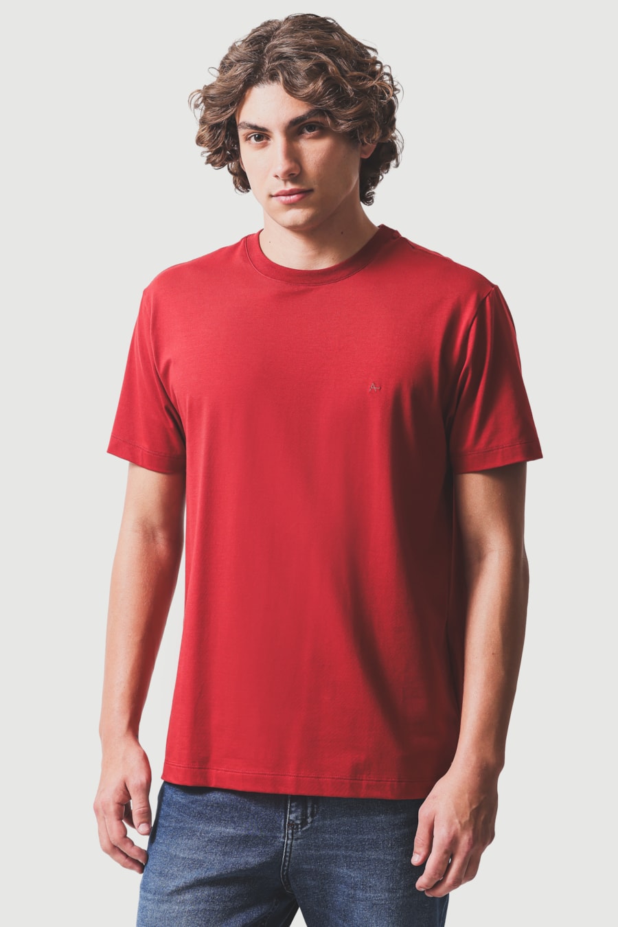 Camiseta Manga Curta Básica Comfort+ Vermelho Carmim 115 — foto 1 de 5