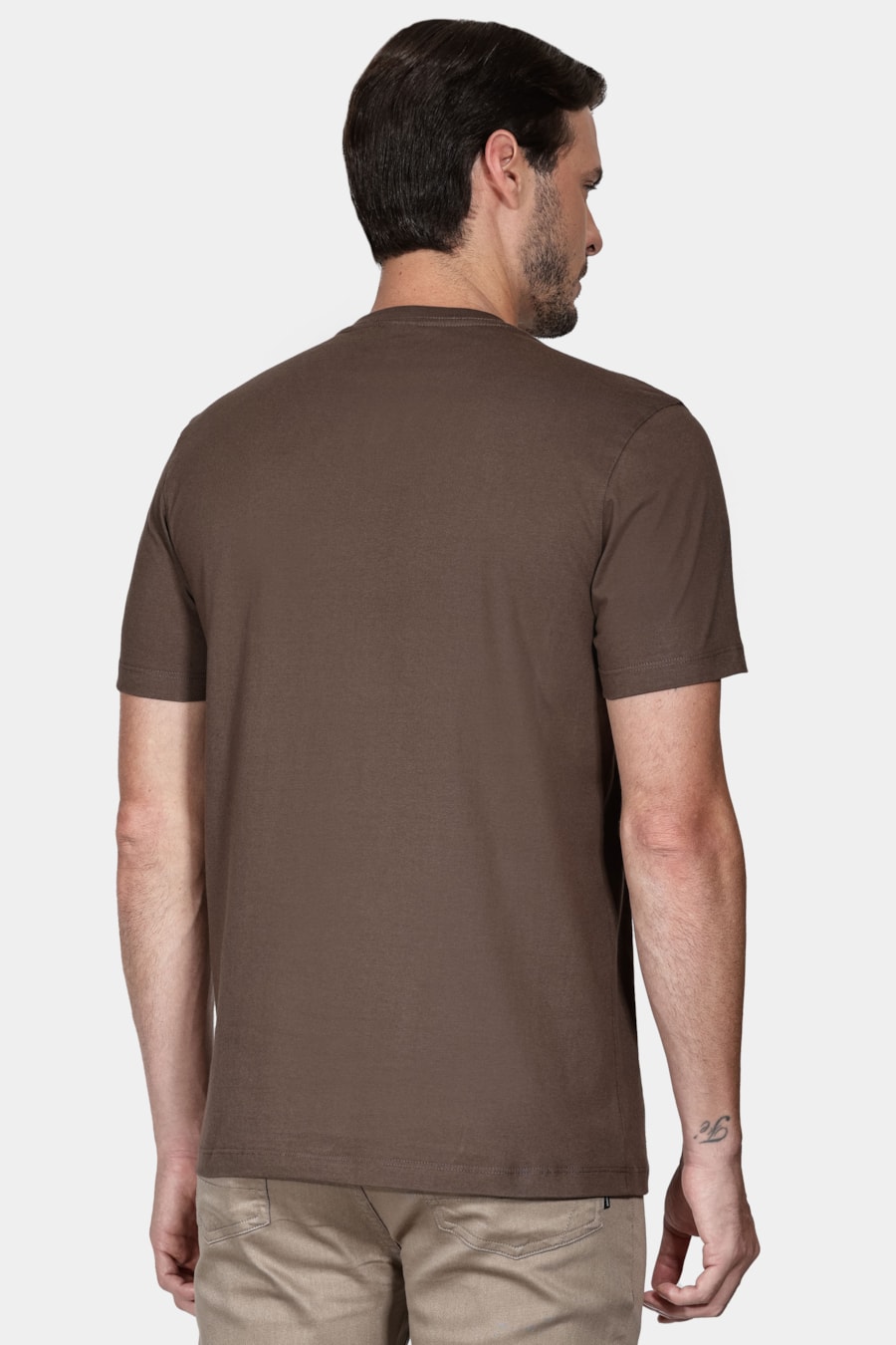 Camiseta Manga Curta Básica Gola v Verde Militar — foto 4 de 6