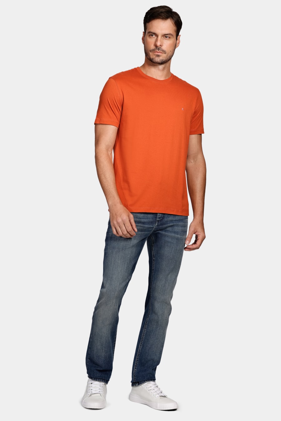 Camiseta Manga Curta Básica Laranja Ferrugem — foto 2 de 5