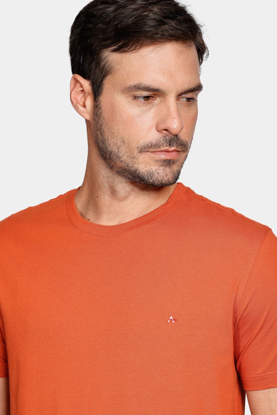 Camiseta Manga Curta Básica Laranja Ferrugem — foto 3 de 5