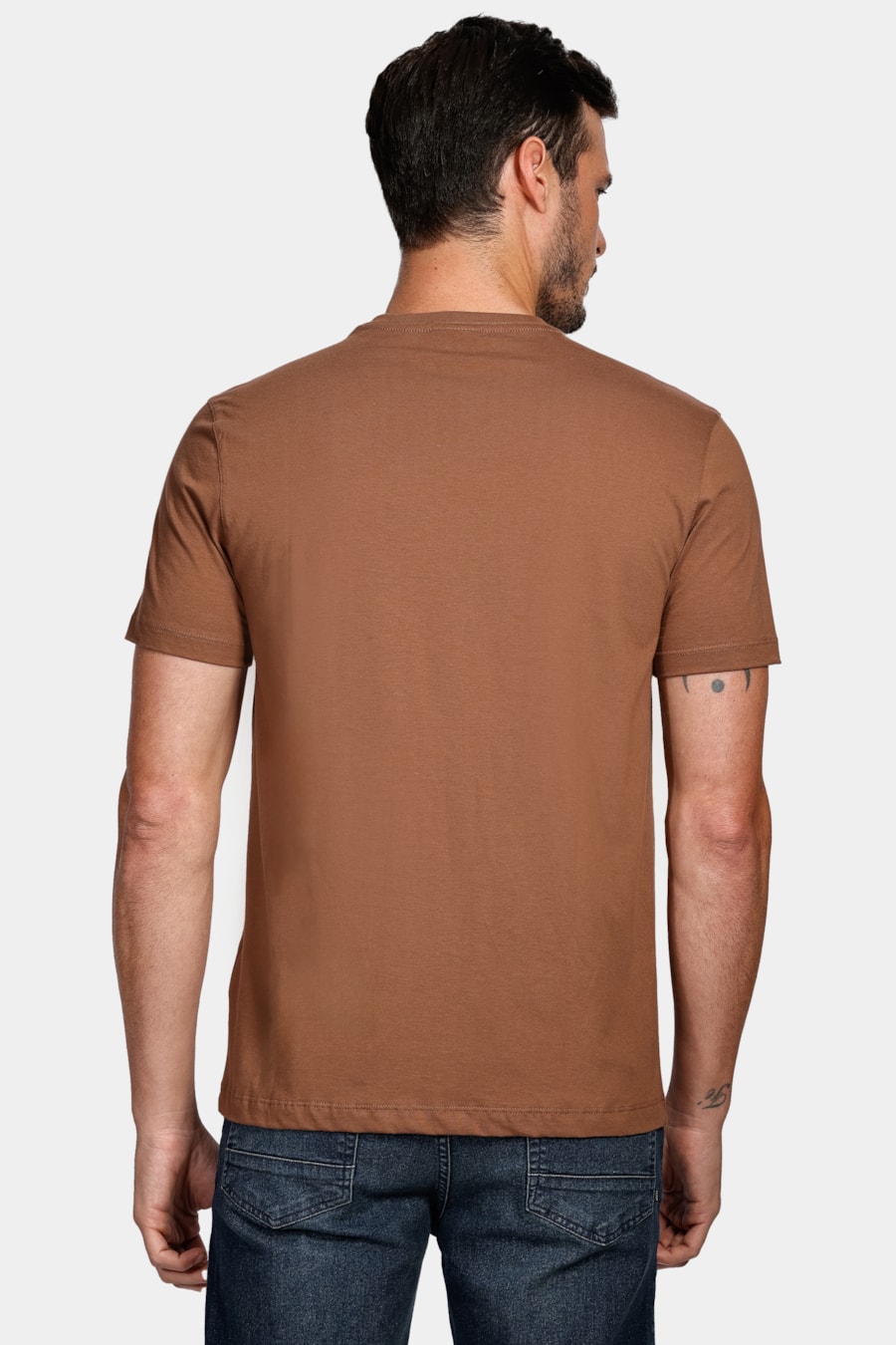Camiseta Manga Curta Básica Marrom Cacau — foto 4 de 4