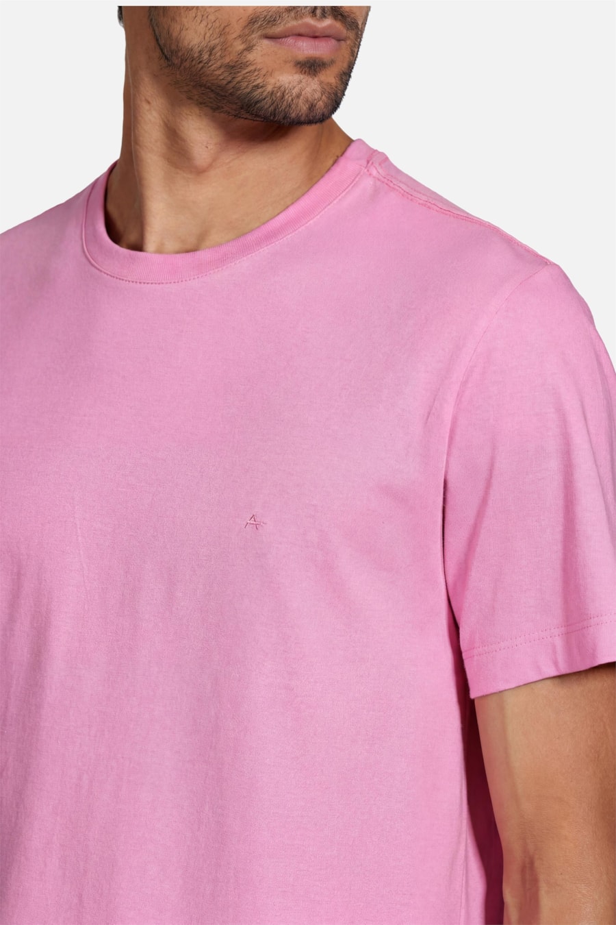 Camiseta Manga Curta Básica Rosa Hibisco — foto 3 de 5