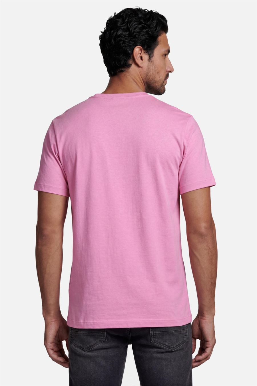Camiseta Manga Curta Básica Rosa Hibisco — foto 4 de 5