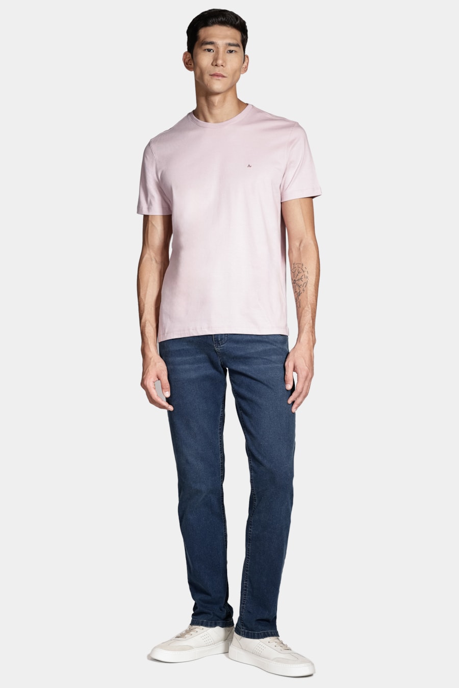 Camiseta Manga Curta Básica Rosa Pastel — foto 2 de 4