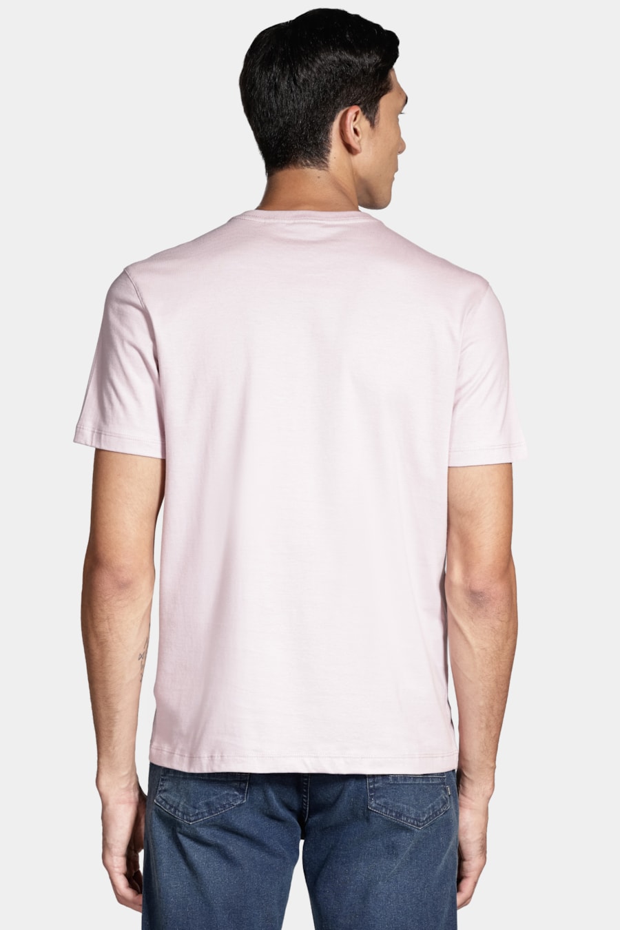 Camiseta Manga Curta Básica Rosa Pastel — foto 4 de 4