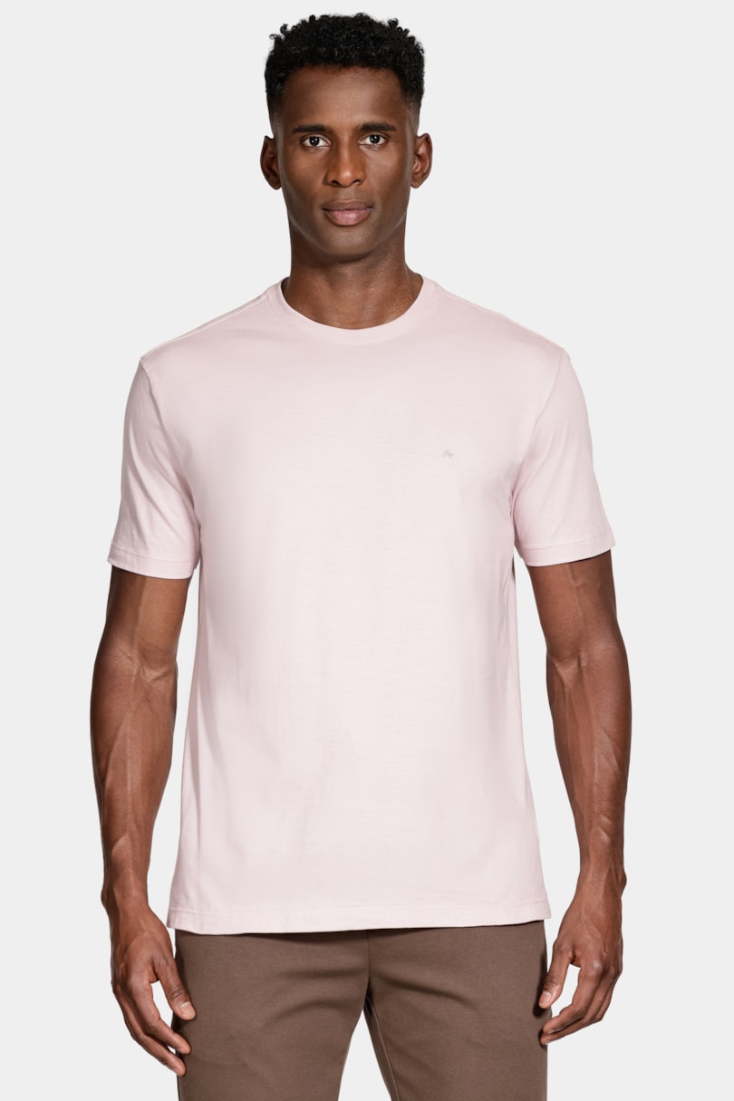 Camiseta Manga Curta Básica Rosa Seco