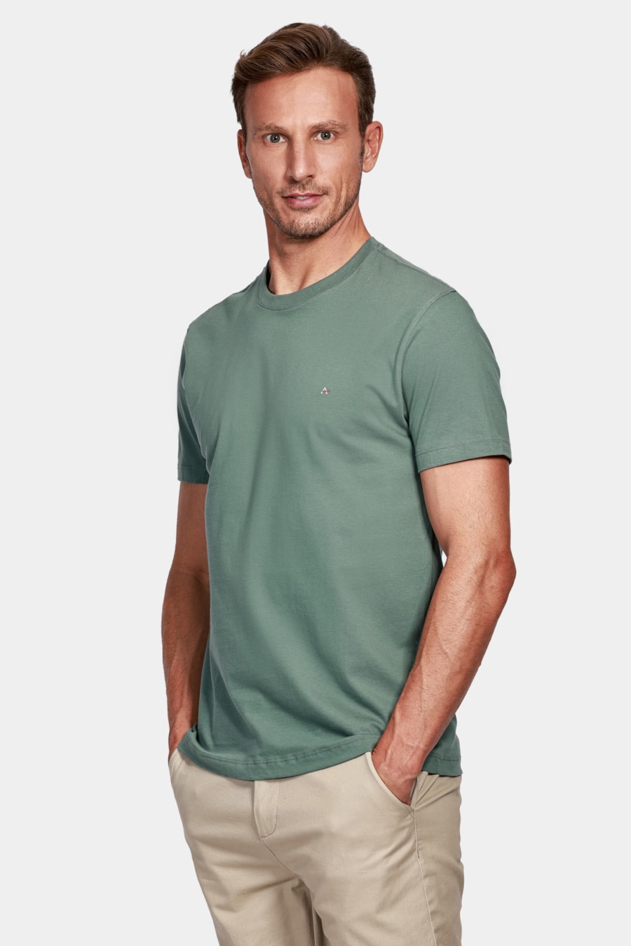 Camiseta Manga Curta Básica Verde Agua Marinha — foto 1 de 4