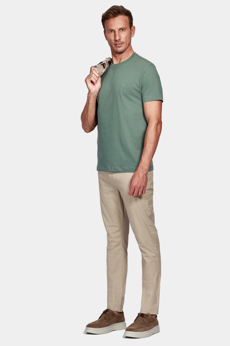 Camiseta Manga Curta Básica Verde Agua Marinha — foto 2 de 4