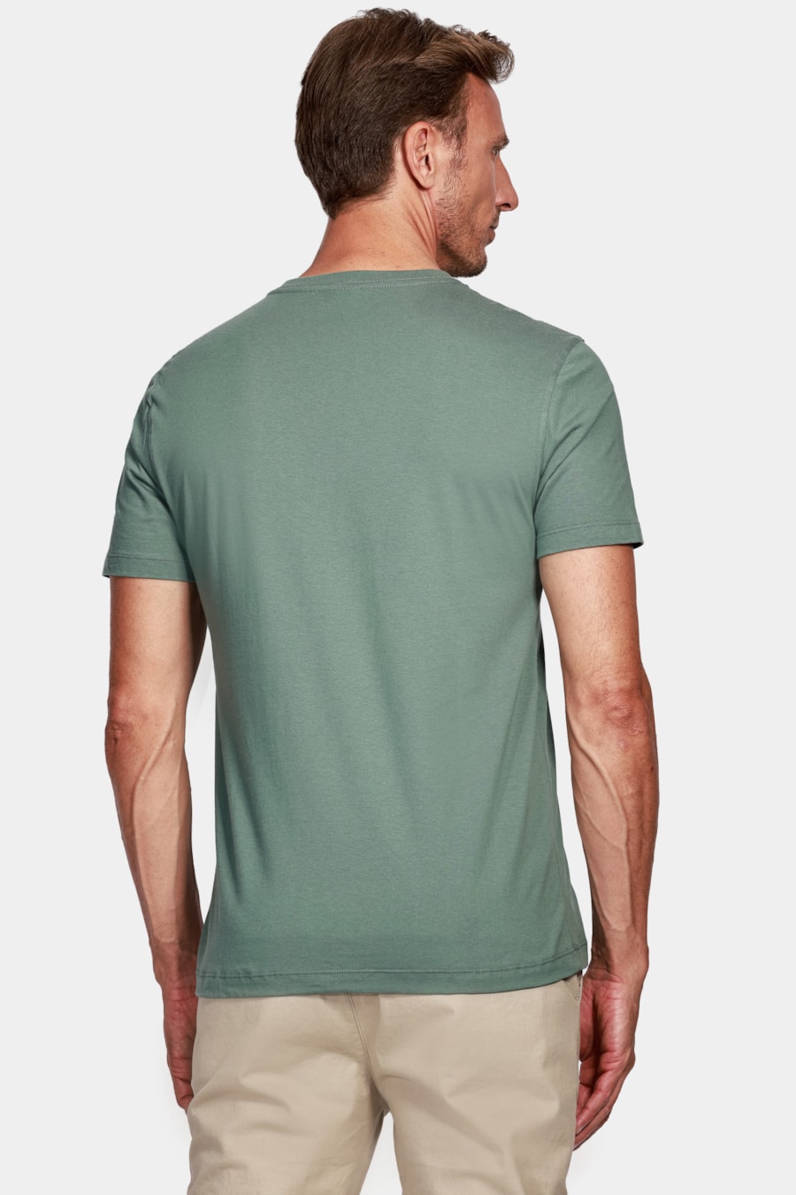 Camiseta Manga Curta Básica Verde Agua Marinha — foto 4 de 4