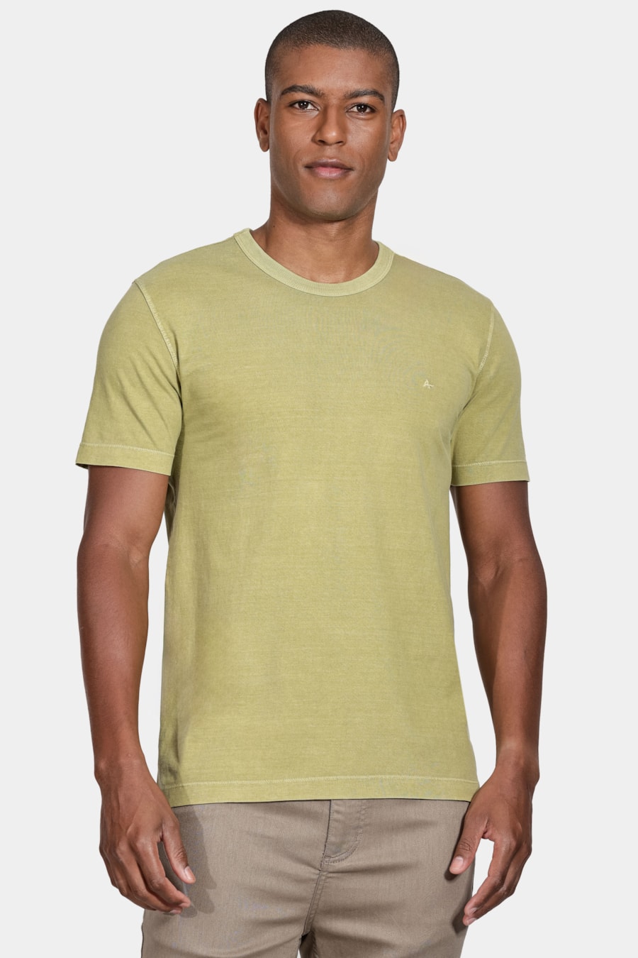 Camiseta Manga Curta Básica Verde Alga — foto 1 de 4