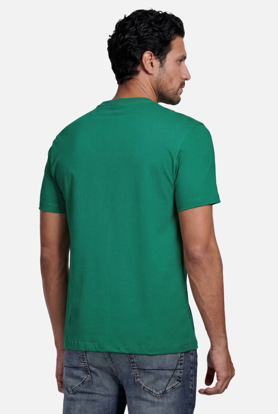 Camiseta Manga Curta Básica Verde Amazonia — foto 4 de 5