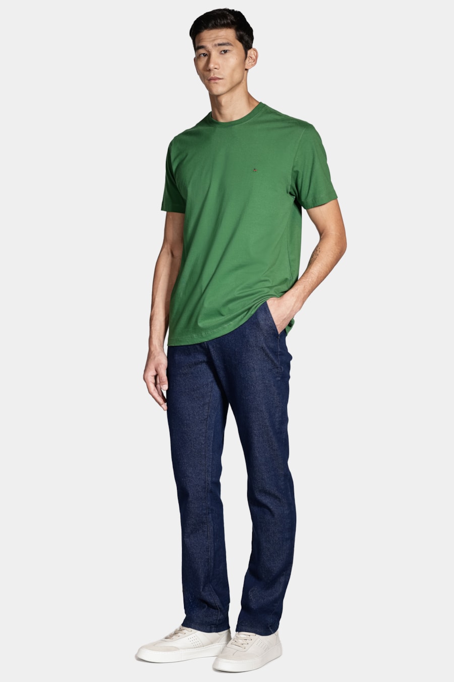 Camiseta Manga Curta Básica Verde Bandeira — foto 2 de 4