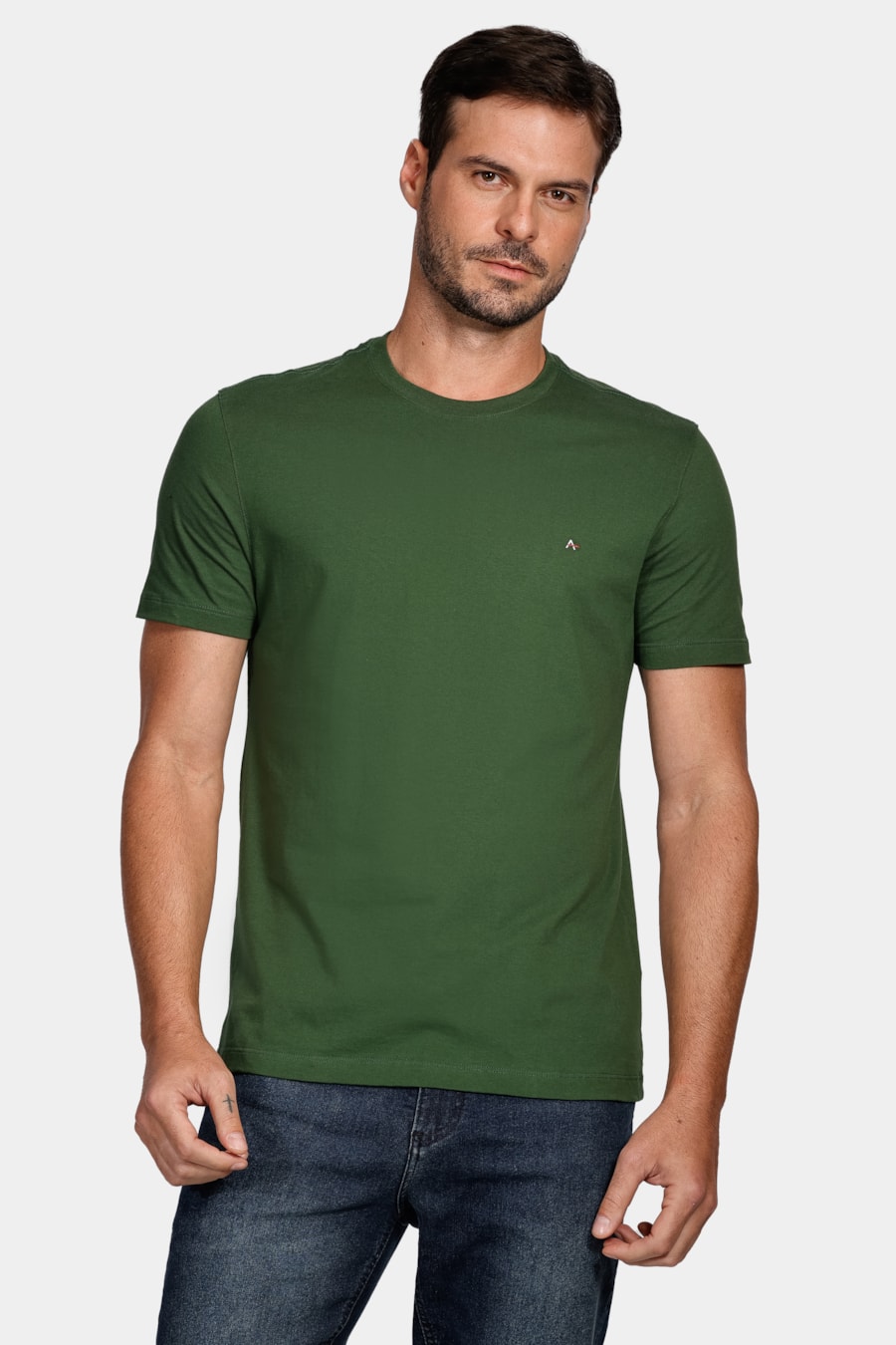 Camiseta Manga Curta Básica Verde Musgo — foto 1 de 4