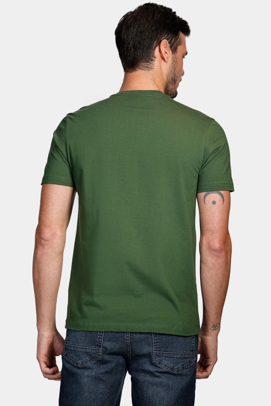 Camiseta Manga Curta Básica Verde Musgo — foto 4 de 4