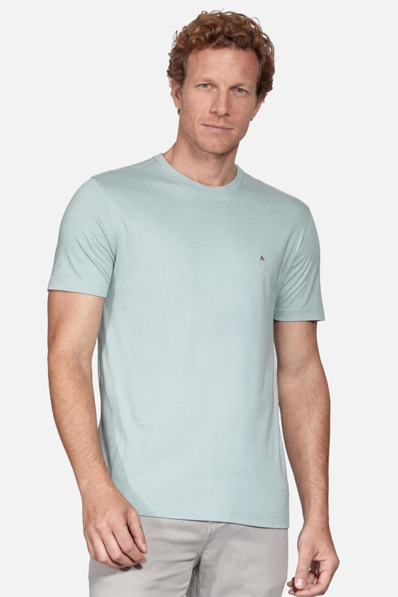 Camiseta Manga Curta Básica Verde Pastel