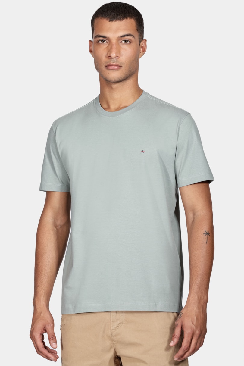 Camiseta Manga Curta Básica Verde Salvia