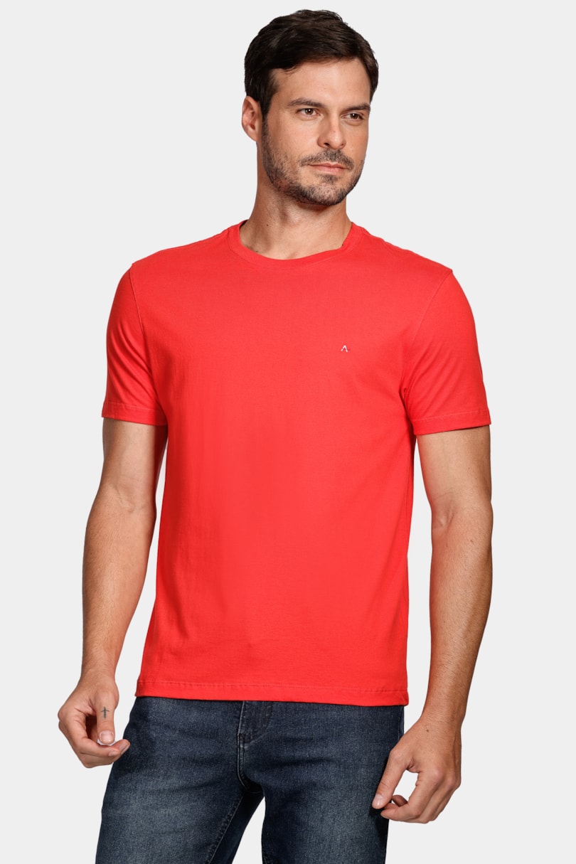 Camiseta Manga Curta Básica Vermelho Cereja