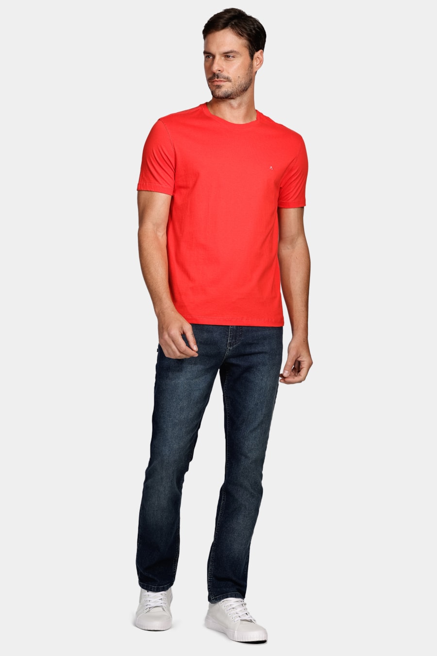 Camiseta Manga Curta Básica Vermelho Cereja — foto 2 de 5