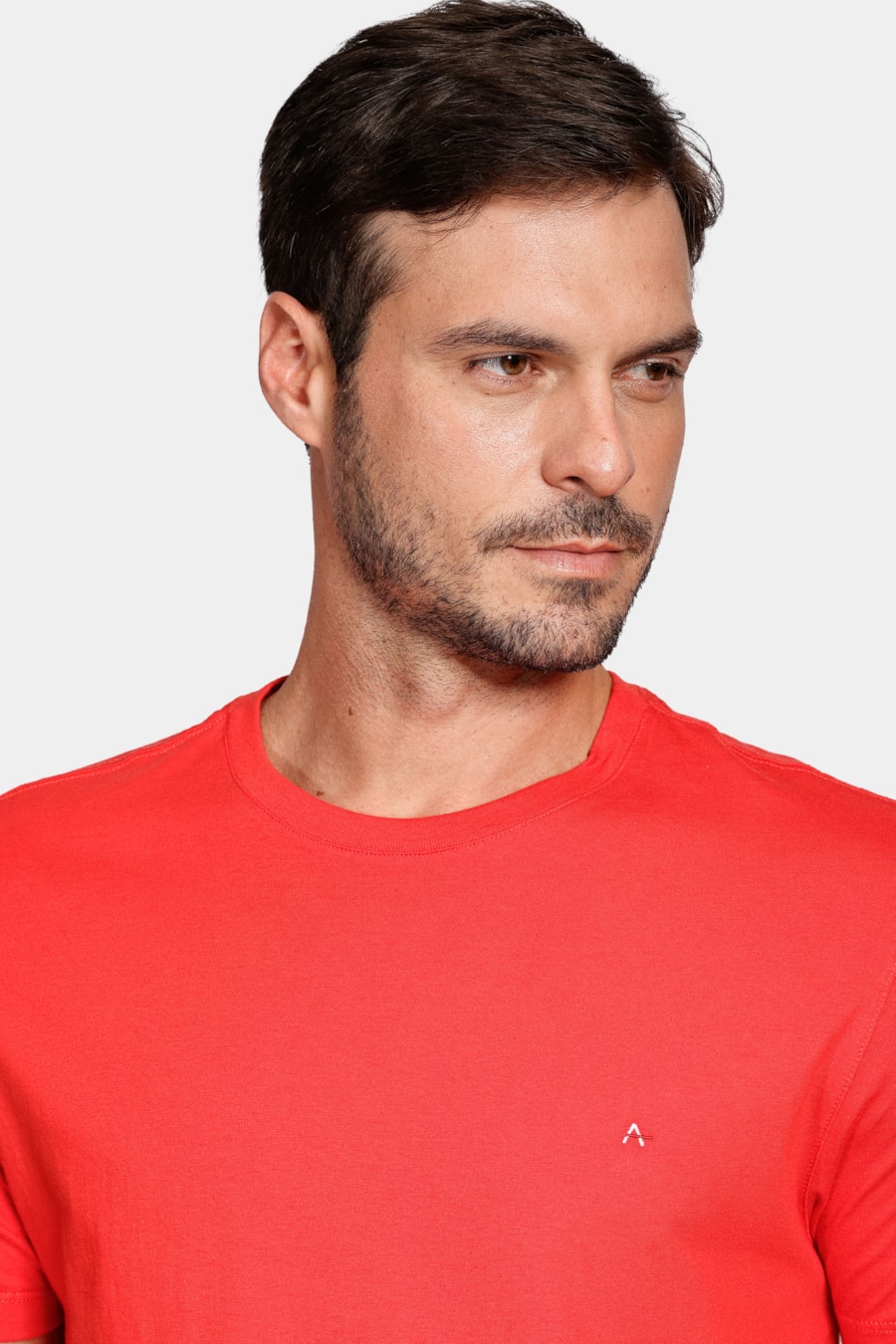 Camiseta Manga Curta Básica Vermelho Cereja — foto 3 de 5