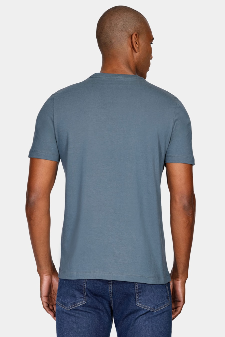 Camiseta Manga Curta Bordado Azul Escuro — foto 4 de 4