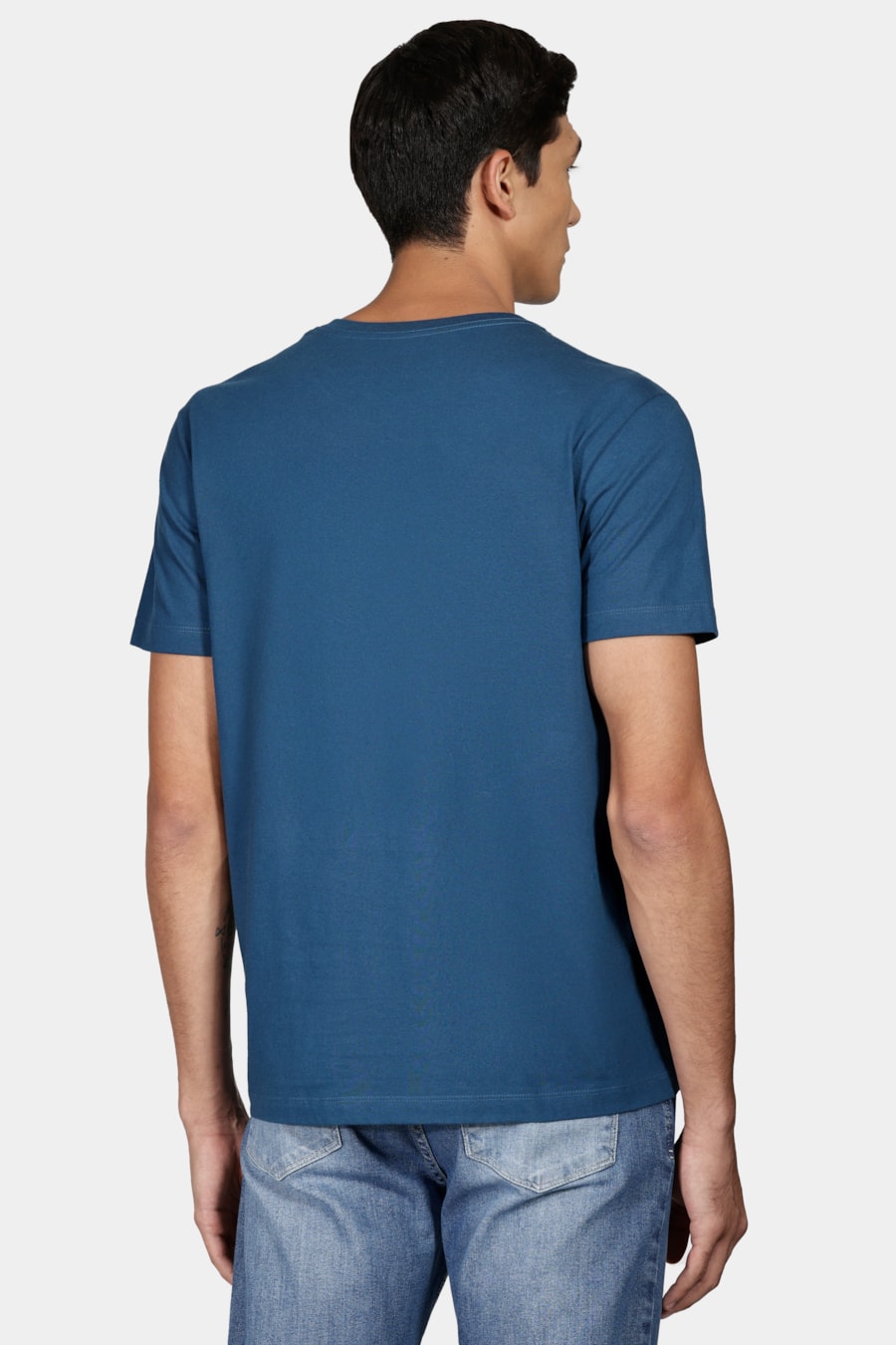 Camiseta Manga Curta Bordado Azul Petroleo — foto 4 de 5
