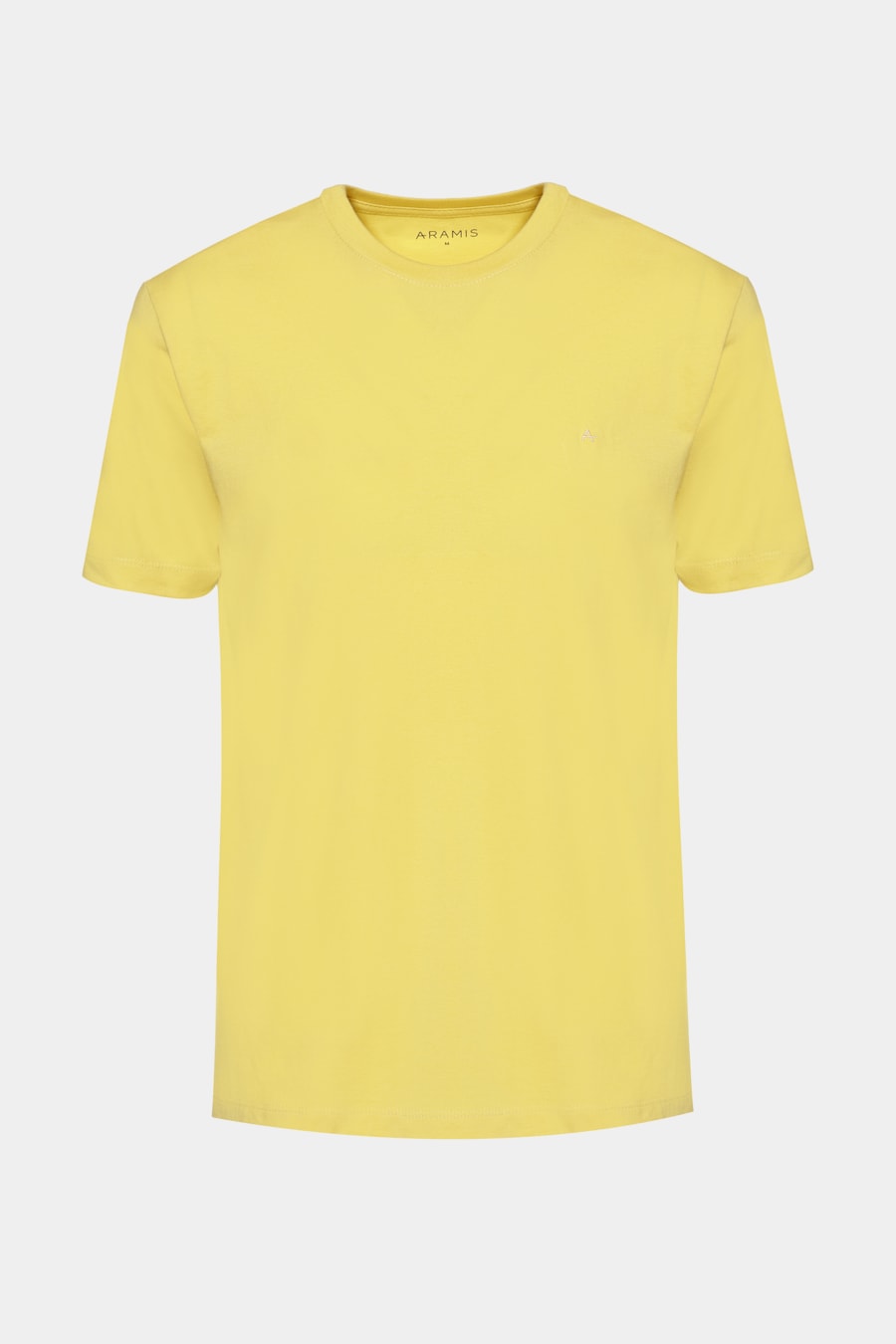 Camiseta Manga Curta Bordado Básica Amarelo Claro — foto 5 de 5