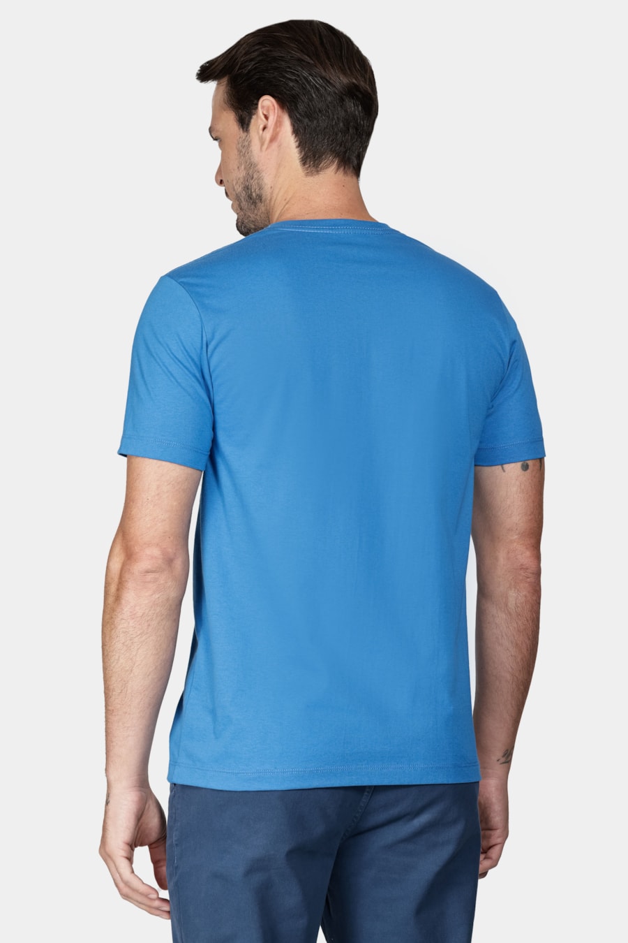 Camiseta Manga Curta Bordado Básica Azuk Cobalto — foto 4 de 5