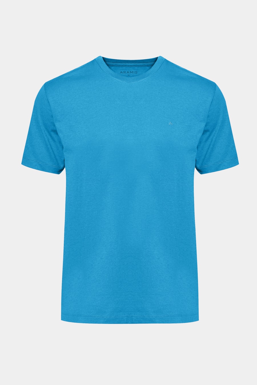 Camiseta Manga Curta Bordado Básica Azul Piscina — foto 5 de 5