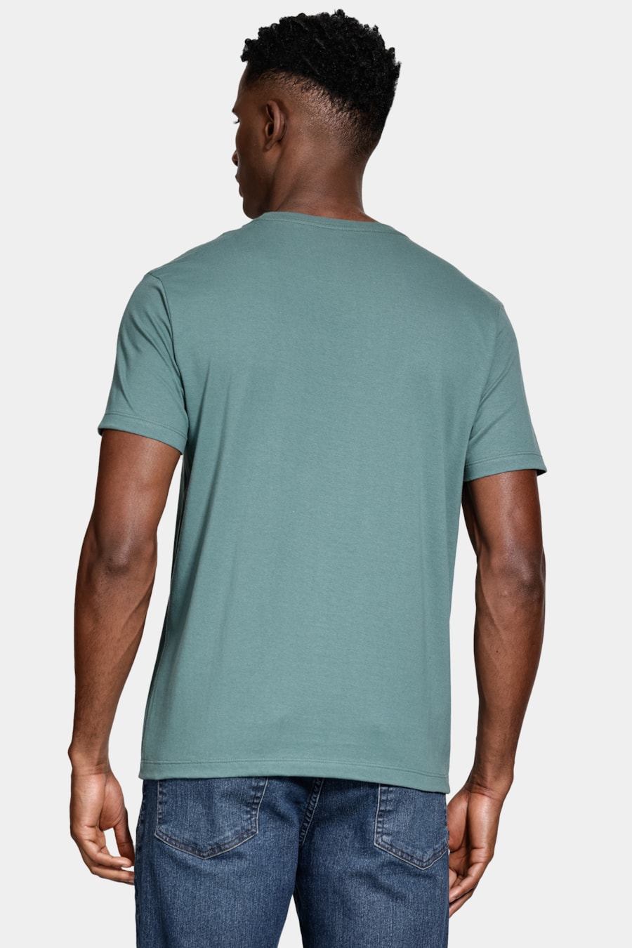 Camiseta Manga Curta Bordado Básica Verde Bandeira — foto 4 de 6