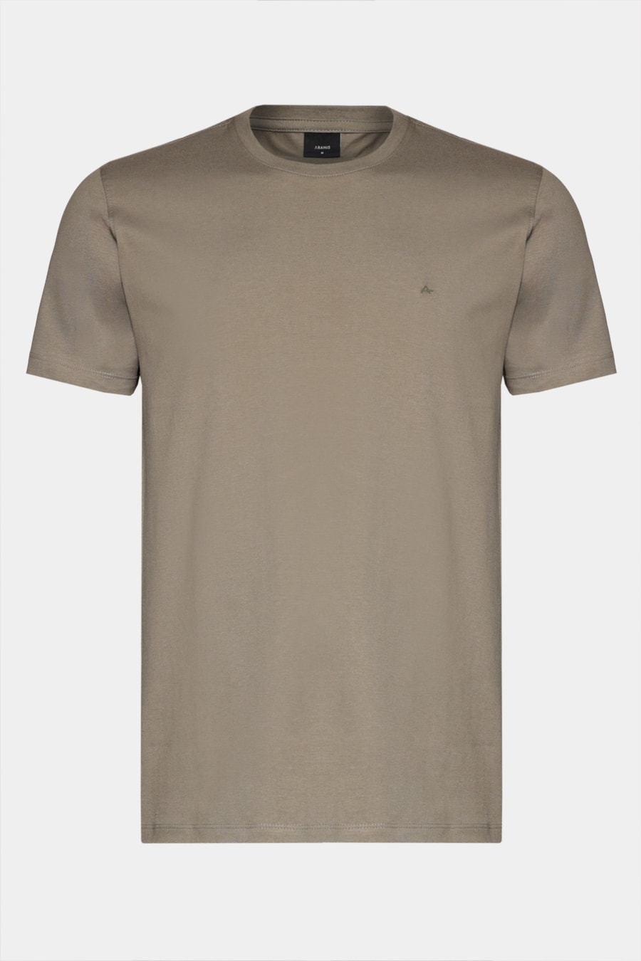 Camiseta Manga Curta Bordado Basica Verde Folha Seca