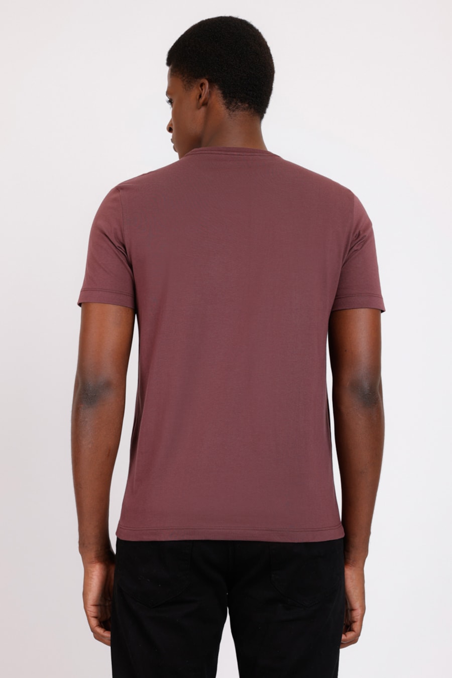 Camiseta Manga Curta Bordado Marrom — foto 4 de 4