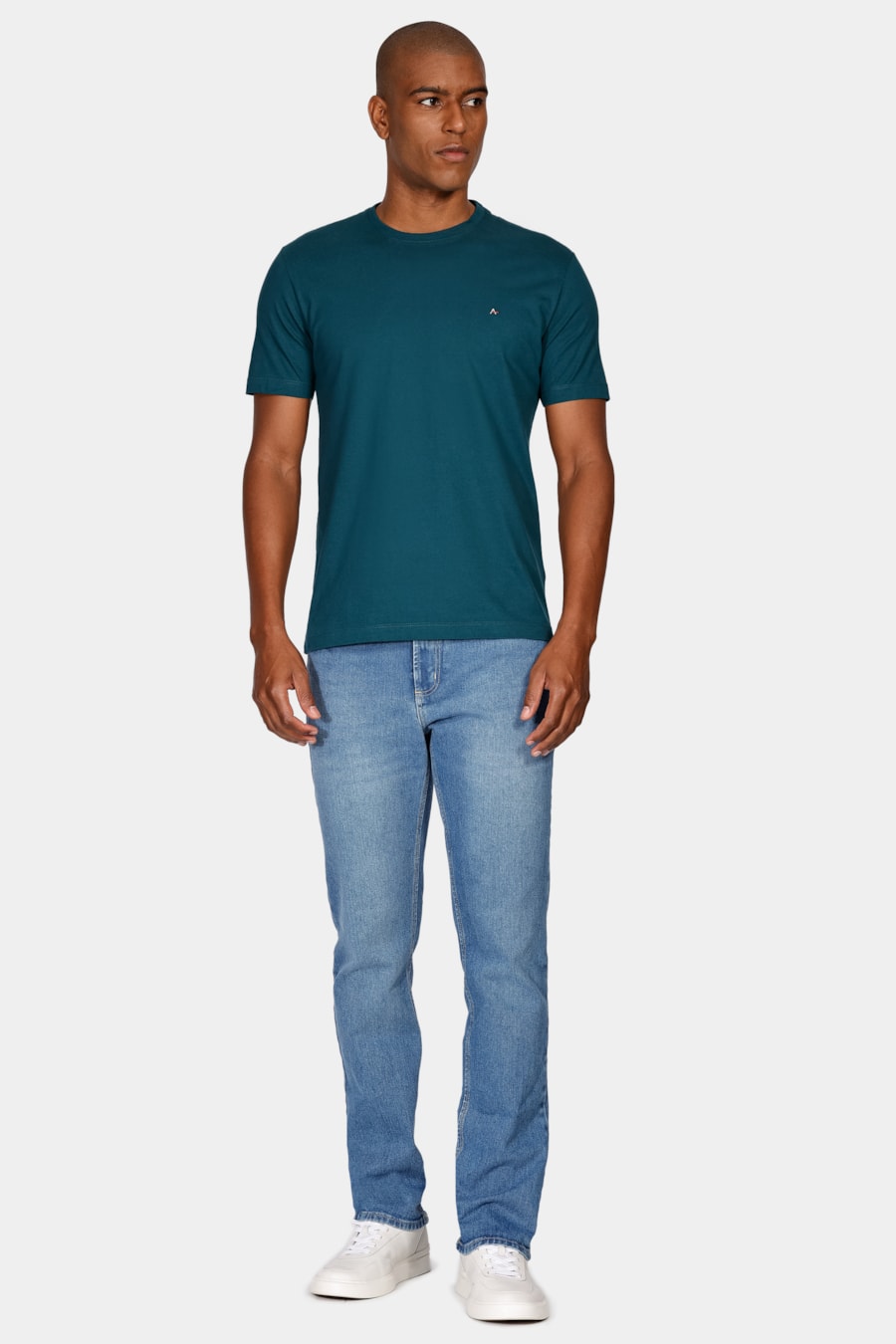 Camiseta Manga Curta Bordado Petroleo — foto 2 de 5