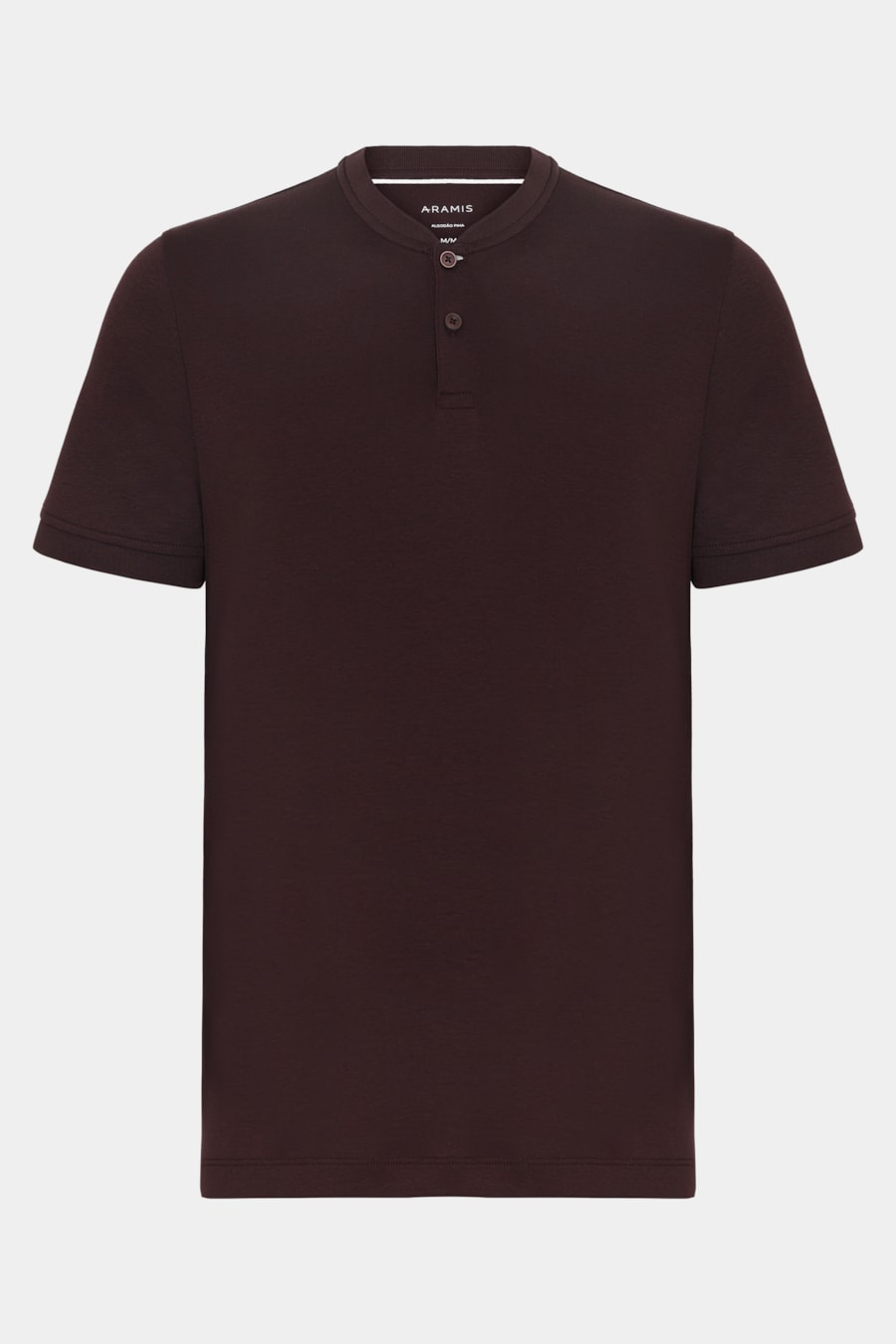 Camiseta Manga Curta Botão Rib Algodão Pima Burgundy 118 — foto 5 de 5