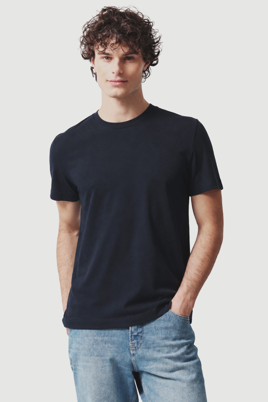 Camiseta Manga Curta Box Lisa Marinho — foto 1 de 5
