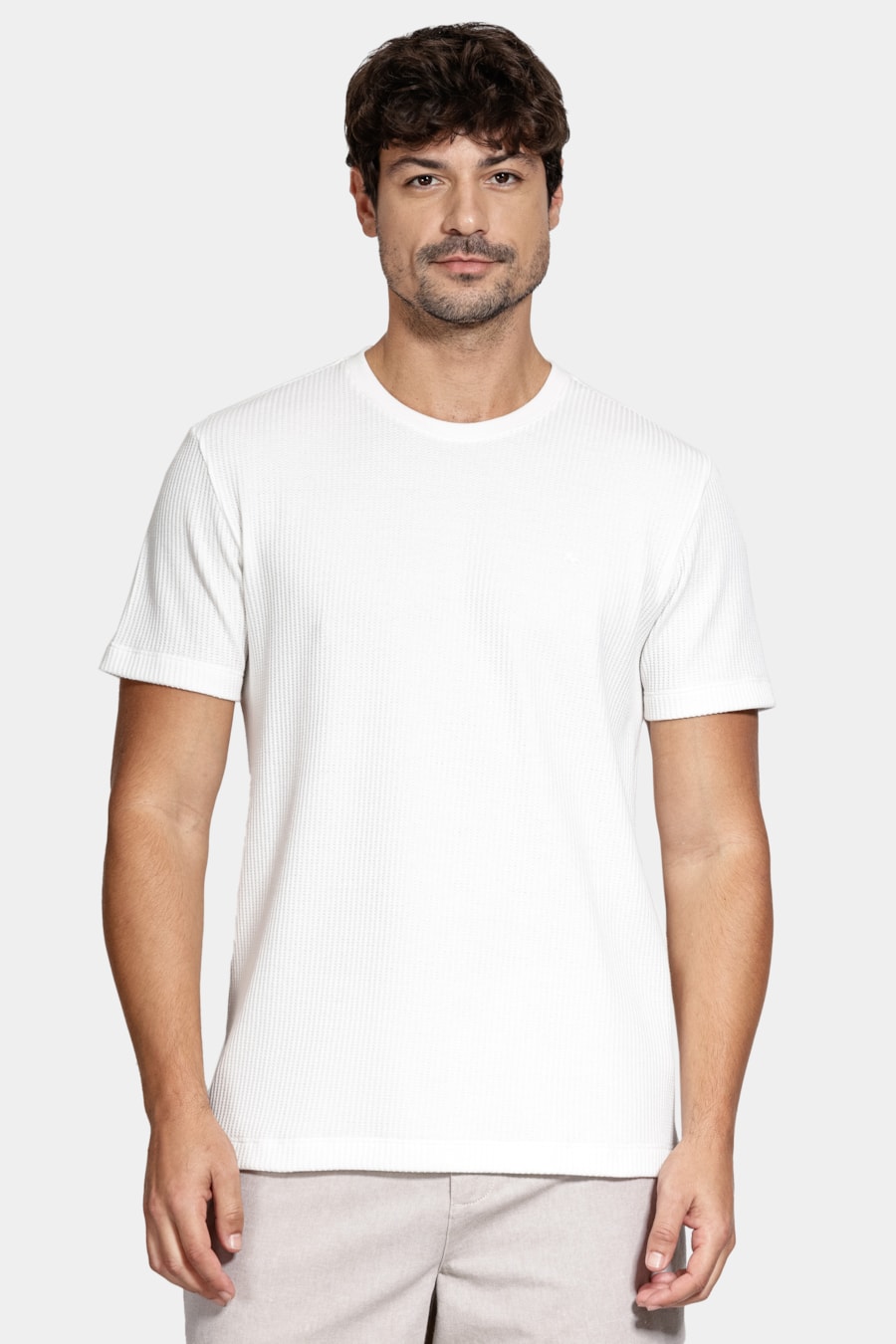 Camiseta Manga Curta Canelado Vegas Off White — foto 1 de 5