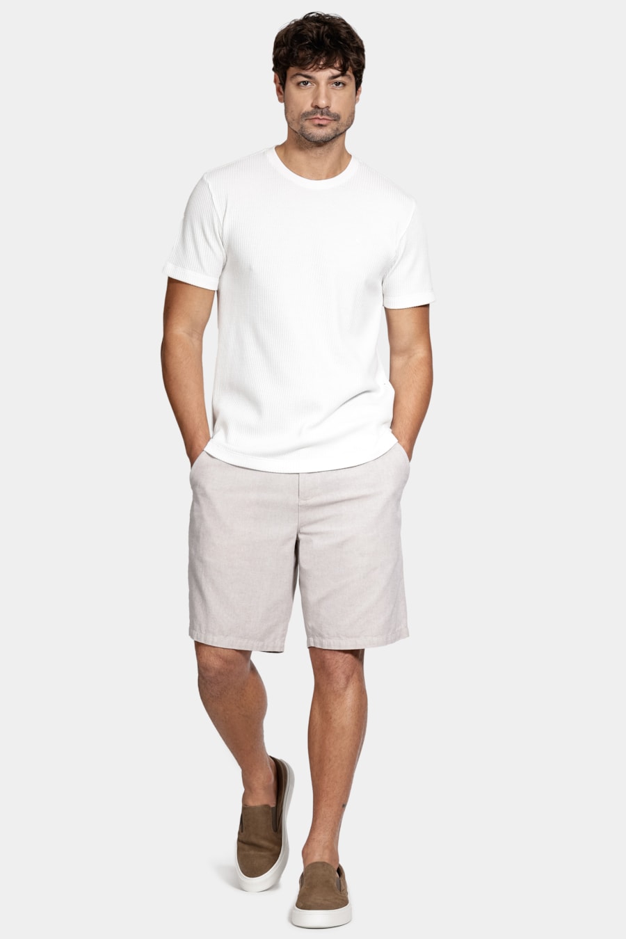 Camiseta Manga Curta Canelado Vegas Off White — foto 2 de 5