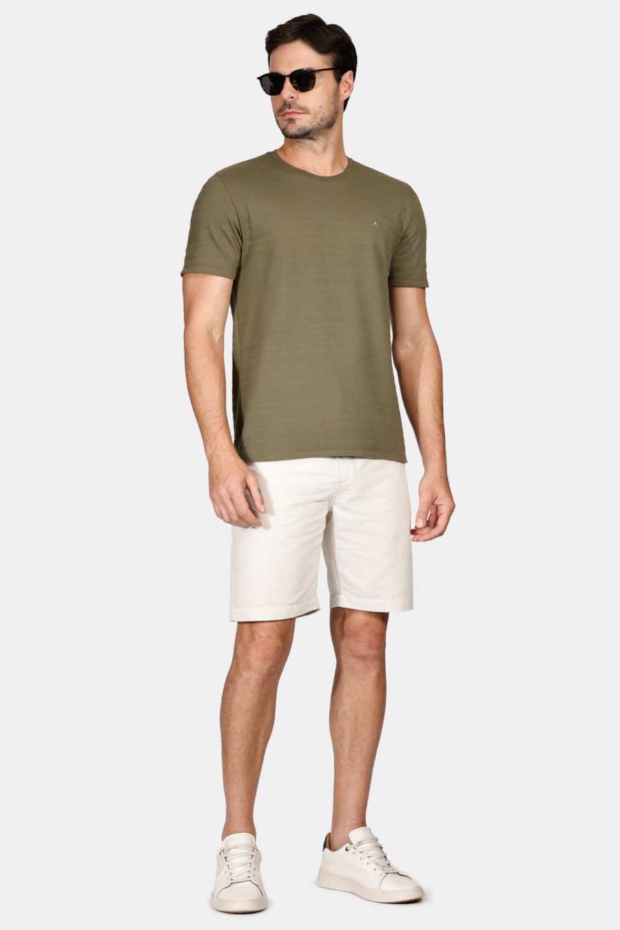 Camiseta Manga Curta Cannes Verde Militar — foto 2 de 4